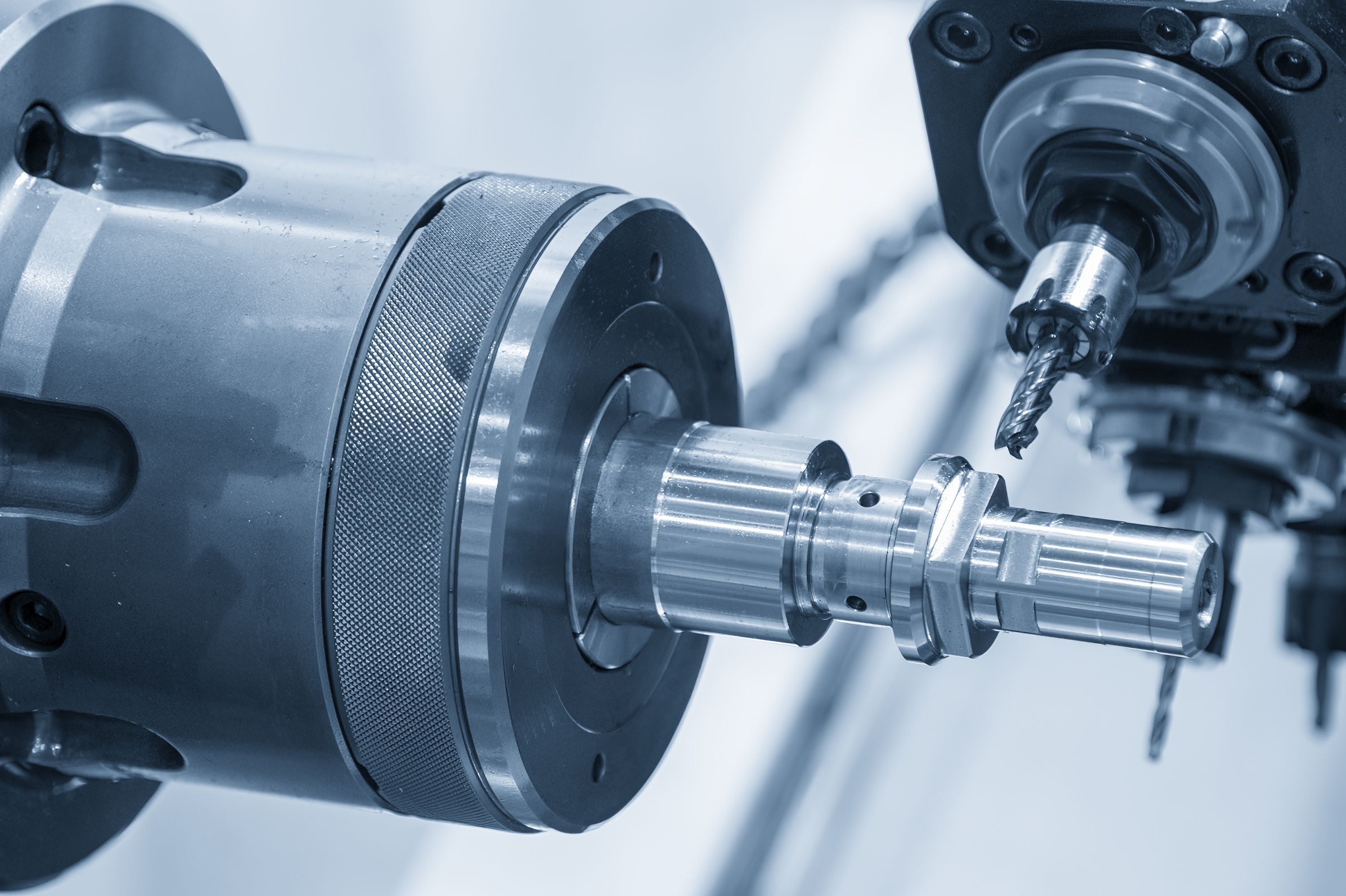 A swiss screw machine at work.